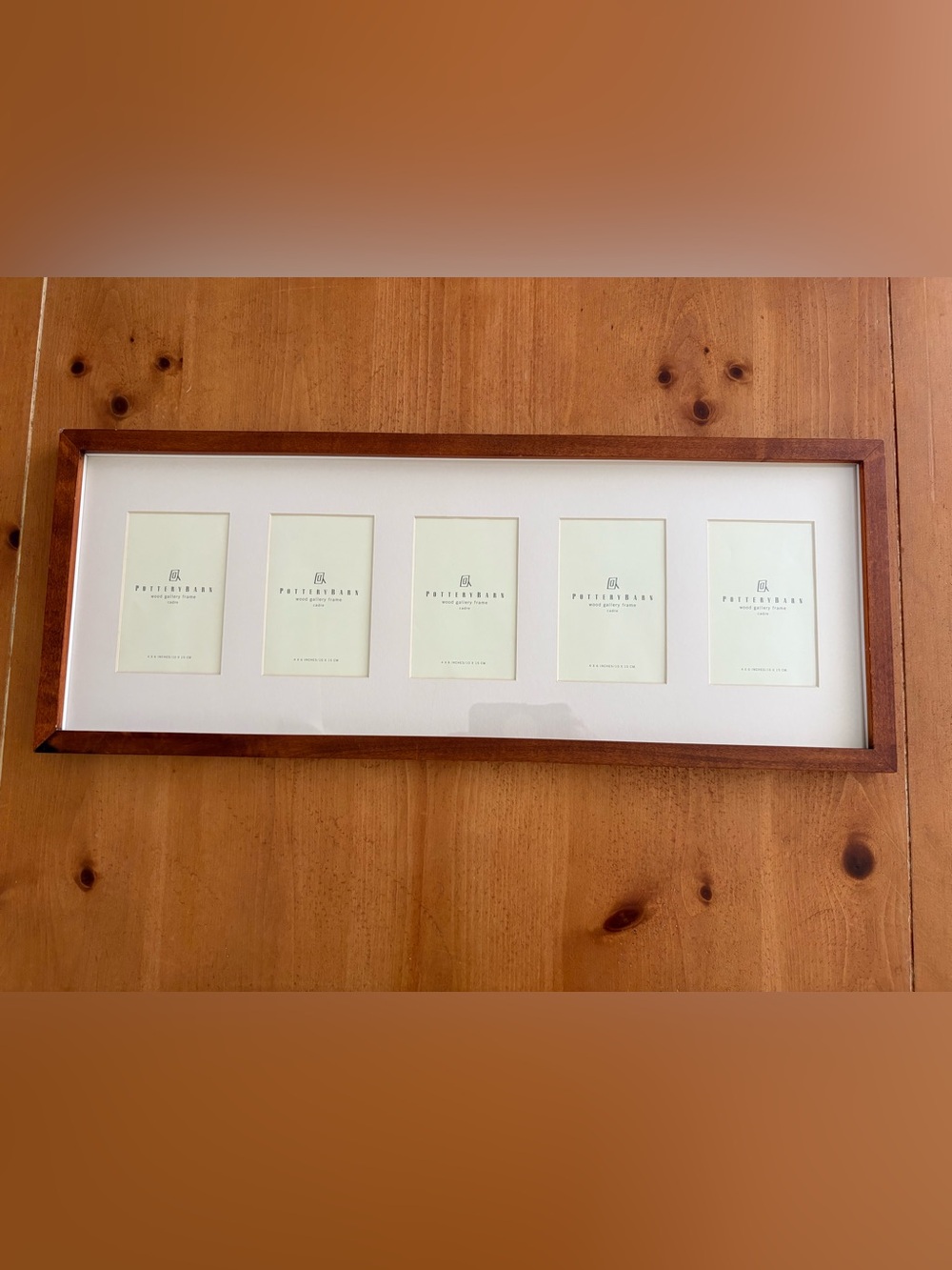 Pottery Barn Wood Gallery 5 Opening 4x6 Frame, Warm Brown